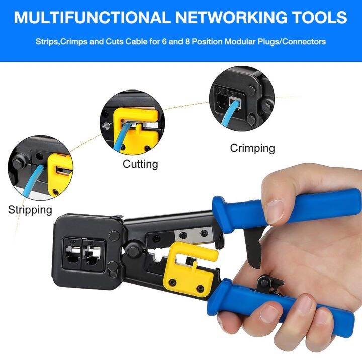 RJ45 Passthrough Connector Network Cable Crimping Tool Crimping Tool ...