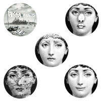 5 pieces Transparent Variety Lady Face Decorative Wall Sticker European Style Living Room Decoration Bathroom Decor Wallpaper