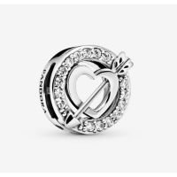 [พร้อมส่ง สินค้าแท้ ?] Pandora Asymmetrical Heart and Arrow Clip Charm