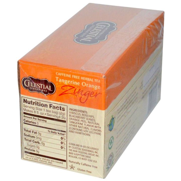 ชา-celestial-seasonings-herbal-tea-caffeine-free-tangerine-orange-zinger-20-tea-bags