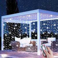 geegostudio 1pc 3 M X 3 M, 118 Inch 300 LEDs Cool White Light, Curtain USB Fairy Lights, LED Fairy Lights ,Curtain With 8 Modes For Party Garden Living Room Bedroom Indoor Outdoor Lighting Decoration, Halloween Decorations Lights Outdoor