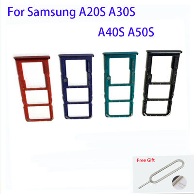 A50S เดียว/เอสดีคู่การ์ดและซิมการ์ด A70S A40S สำหรับ Samsung Galaxy A20S A307 A407 A507ที่ใส่ซิม A30S ตัวอ่านกระเป๋าเก็บบัตรช่อง SD อะไหล่อะแดปเตอร์