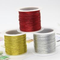 20m/roll 1mm Gold Silver Red Cords Metallic Rope Thread String Strap Gift Wrap Ribbon Cord Bracelet No-slip Hang Tag Twine General Craft