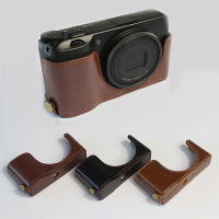 PU Leather Case Half Body set กระเป๋ากล้องสำหรับ Ricoh griii GR-3พร้อมช่องเปิดแบตเตอรี่