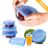 Silicone Cover Stretch Lids Durable Reusable 6 Pack Can Covers for Leftovers Keep Food Jars 【hot】