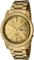 Seiko Mens SNKE56 Seiko 5 Automatic Gold Dial Gold-Tone Stainless Steel Watch