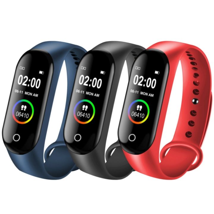 m4-smart-silicone-watchs-sport-wristbands-for-women-led-screen-fitness-traker-bluetooth-waterproof-lady-watchs-sports-strap