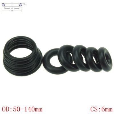 CS 6mm OD50-140mm NBR Rubber O Ring O-Ring Oil Sealing Gasket Automobile Sealing Gas Stove Parts Accessories