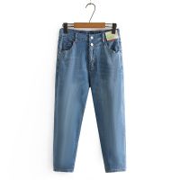 【มีไซส์ใหญ่】Plus Size Womens Stretchable Summer Blue Jeans good pants