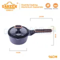 Uakeen Original Black Series 20/24/28/32CM Periuk Batu Casserole Pot  Non Stick kuali Batu Coating Granite Cookware With Lid. 