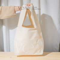 VE/LA กระเป๋าผ้า ถุงผ้า กระเป๋าผ้าพับเก็บได้ Wordmark Small Tote