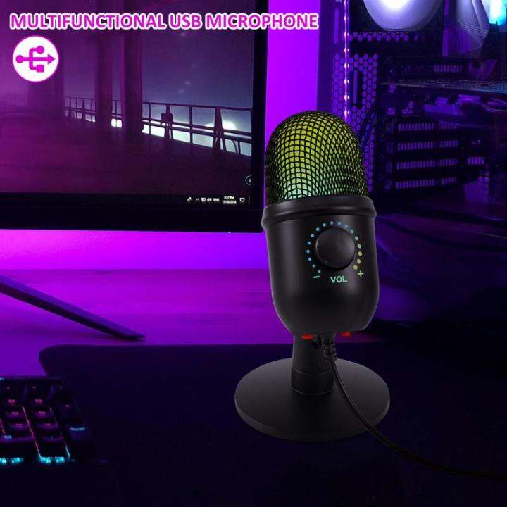 USB Microphone Portable Condenser PC Mic RealTime Monitoring USB