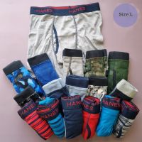 กางเกงในเด็กผู้ชายผ้าฝ้าย ทรงบ็อกเซอร์บรี๊ฟ Boys Tagless ComfortSoft Boxer Briefs Assorted Size M, L, XL (Hanes®) ไม่สามารถเลือกสี เลือกแบบได้ #กางเกงในชาย