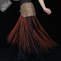 hot【DT】 NEW!spandex belly dance costumes senior leopard tassel belt for women hip scarf accessories