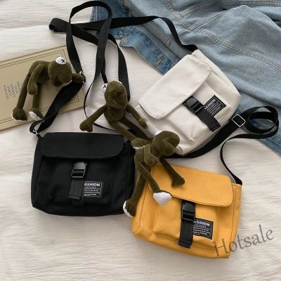 【hot sale】☬ C16 Korean Casual Simple Literary Fan Solid Messenger Bag Canvas Bag Fashion Bags for Women