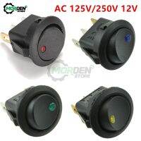 4Pcs AC 125V 250V DC 12V Toggle Switch 3Pin Cat Eye Switch Round Dot LED Light Rocker Push Button Switch ON-OFF for Car Van Dash