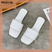 [MERVIN]?[HOT SALE]?? รองเท้าแตะทรงสี่เหลี่ยมแบนเปิดนิ้วเท้าสำหรับผู้หญิงรองเท้าแตะชายหาดกันลื่นสำหรับใส่ด้านนอก