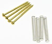 KAISH Set of 4 P Bass J Bass P90 Soapbar Pickup Mounting Screws and Springs Gold