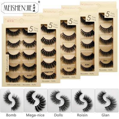 5 pairs eyelashes mink strip lashes dramatic lashes natural 3d mink lashes makeup false eyelashes cilios maquiagem factory price