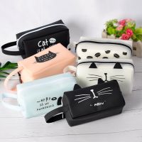 Kawaii Cat Pencil Case PU Leather super capacity School pencil box for girls Stationery School supplies