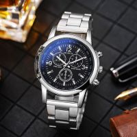 （A Decent035）Leisure Business Silverfor Marineclock Male BusinessWristwatch Relogio Masculino