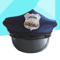 Cosplay Police Cotton Cop Officer Hat Party Costumes Stage Performance Hat Badge Caps Head Decorative Accessary for Teenager