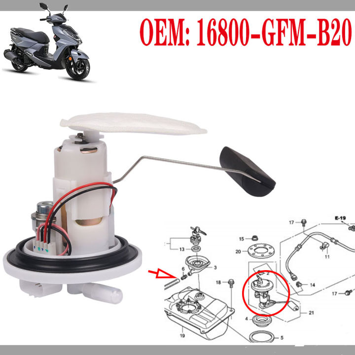 สำหรับฮอนด้ารถจักรยานยนต์ปั๊มเชื้อเพลิง-moto-เบนซินปั๊มน้ำมัน-lead110-nhx-ตะกั่ว-wh110t-110cc-อุปกรณ์16800-gfm-b20