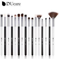 Ducare ชุดแปรงสำหรับแต่งหน้ามืออาชีพ16ชิ้นสีดำ/ สีขาวอายแชโดว์แปรงแต่งหน้าที่เขียนขอบตาธรรมชาติ-วิกผมปลอม