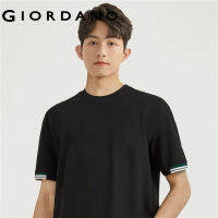 GIORDANO Men T-Shirts Contrast Color Short Sleeve Summer Tee Crewneck Loose Fashion Relaxed Comfort Casual Tshirts 18023910