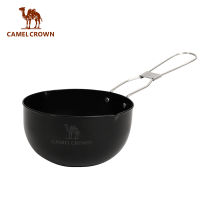 CAMELCROWN แบบพกพาหม้อตั้งแคมป์หม้อสแตนเลสสำหรับการปรุงอาหารทันทีก๋วยเตี๋ยว/ซุป/นมตั้งแคมป์กระทะการนำความร้อนได้อย่างรวดเร็ว