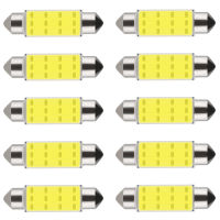 10Pcs White COB C5W Car Auto Festoon Dome Interior LED Lights Lamp Map Roof Reading Bulb DC12V MM Wholese