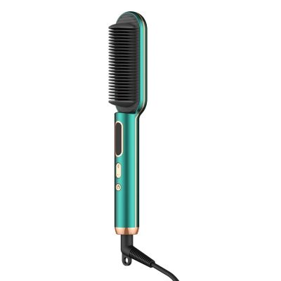 Multifunctional Hair Straightening Heated Brush Ceramic Curler Electric Straightener Hot Comb Hair Care 3 In 1