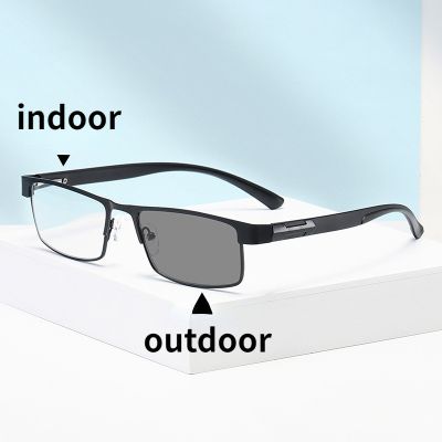 Photochromic Glasses 2023 Mens Reading Glasses Anti-Blue Light Sun Glasses Metal Frame HD Reading Glasses Women +1.0 To +4.0