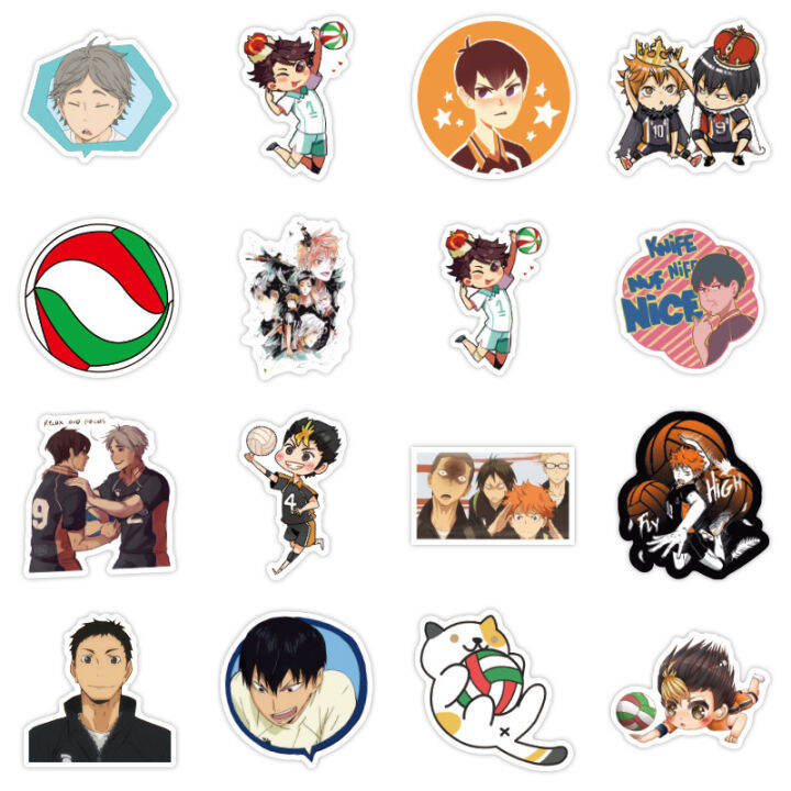 100pcspack Japan100pcs Anime Cartoon Anime Haikyuu Stickers Aesthetic Laptop Bicycle Guitar 7975