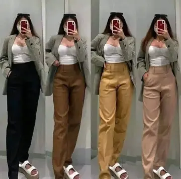 Zara Wide-Leg Beige Pants for Women for sale