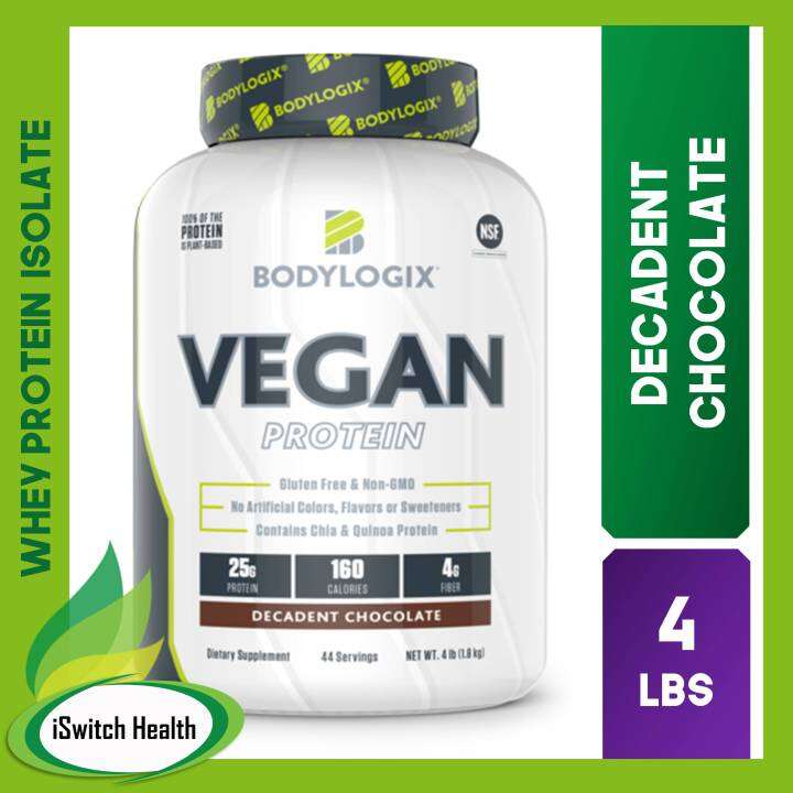 BodyLogix Vegan Protein Powder 4 lbs Decadent Chocolate Plant Based