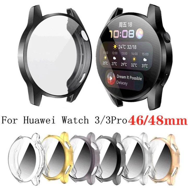 screen-protector-cover-for-huawei-watch-3-4-pro-46mm-48mm-tpu-protective-case-for-huawei-watch-gt3-pro-protective-bumper-cover-wall-stickers-decals