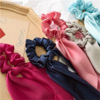 ✶☑❣ Bow Knot Hair Rope Scarf Hair Satin Silk Long Tie Scrunchies Ribbon Ponytail