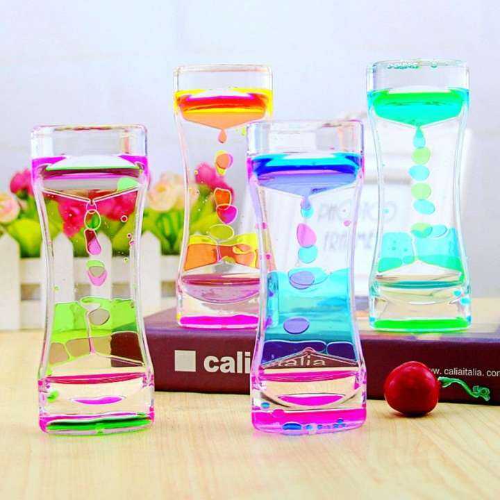 Desk Gadget Floating Color Oil Hourglass Color Mixing Liquid Motion ...