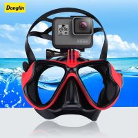 Donglin กล้องใต้น้ำมืออาชีพหน้ากากดำน้ำแว่นตาว่ายน้ำ Snorkel Scuba Diving Camera Holder สำหรับ GoPro