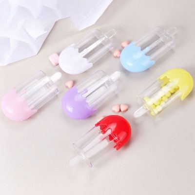 New Plastic Clear Candy Box Ice Cream Stick Children Cute Sweets Candy Box Baby Shower Birthday Gift Case Party Supplies