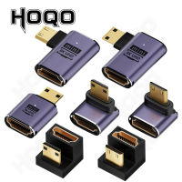 360องศารูปตัวยูมินิ HDMI เพศอะแดปเตอร์180มินิ HDMI ชายกับ HDMI หญิงมุม L แปลง HD 2.1โวลต์ขยาย4พัน8พัน60เฮิร์ต