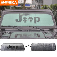 SHINEKA Windshield Sunshades for Jeep Wrangler JL 2018+ Skull Logo Windscreen Cover For Jeep Wrangler JL Accessories