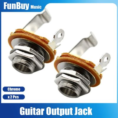 ‘【；】 2Pcs 1/4 Inch 6.35Mm Stereo Input Jack Plug Socket Switchcraft 2-Conductor Mono Chassis Guitar Jack Guitar Parts & Accessories