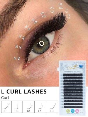 Yelix L Curl Lashes 8-15mm MIX Matte Silk Eyelashes Extension Supplies Individual Eyelashes Lash Extension Lashes Wholesale Cables Converters