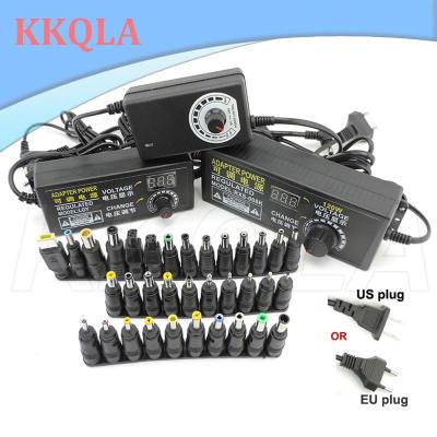 QKKQLA Adjustable AC to DC 3V 12V 24V 15v 9V-24V Universal Adapter Voltage Regulated Power Supply Adatpor 1A 2A 3A 34pin DC connector