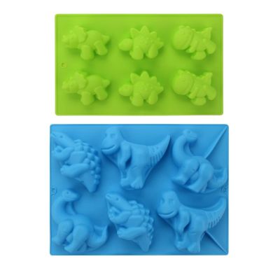 GL-แม่พิมพ์ ซิลิโคน ไดโนเสาร์ ตัวใหญ่ 6 ช่อง (คละสี) Big Dinosaur silicone mold