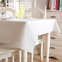 Christmas Linen Cotton Thicken Solid Tablecloth White Lace Hem Splice Washable Coffee Dinner Table Cloth for Wedding Banquet