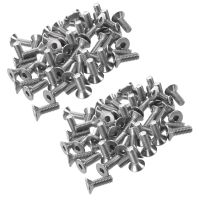 100 Pcs Stainless Steel Countersunk Screws, Hexagon Socket Hex Key Bolts M4 x 12mm