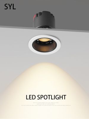 ดาวน์ไลท์ Led หรี่แสงได้ไฟอลูมินัม Led COB โคมสปอตไลท์เพดานแบบฝังมุมปรับได้7W 10W 110V 220V สำหรับสำนักงานบ้าน